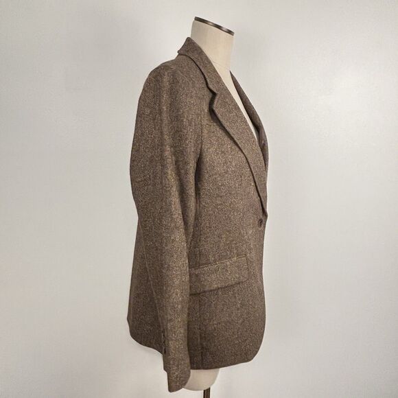 Banana Republic Remanso Donegal Blazer Brown Italian Wool Silk Blend Size 10 - Picture 4 of 12